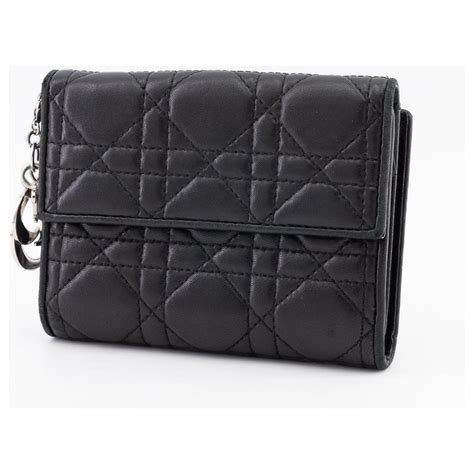 porte feuille femme dior|Portefeuille Dahlia Dior Jolie Cuir d'agneau Cannage noir .